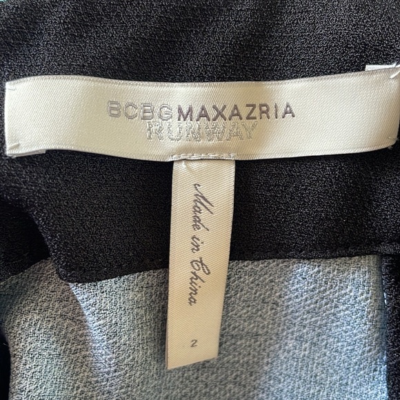 BCBGMAXAZRIA Runway Geometric Print HighSlit Maxi Dress Art Deco Size 2 - Picture 7 of 8